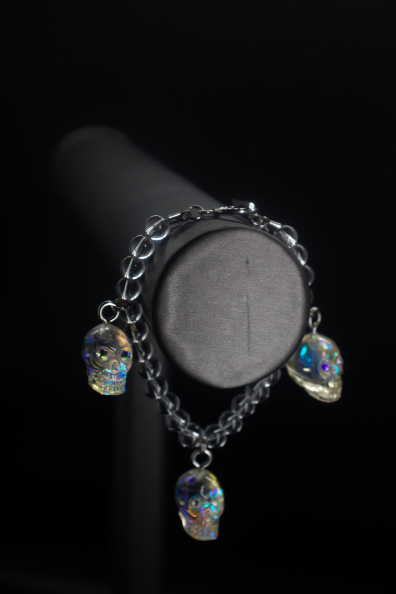 Opalescent Skull Charm Bracelet
