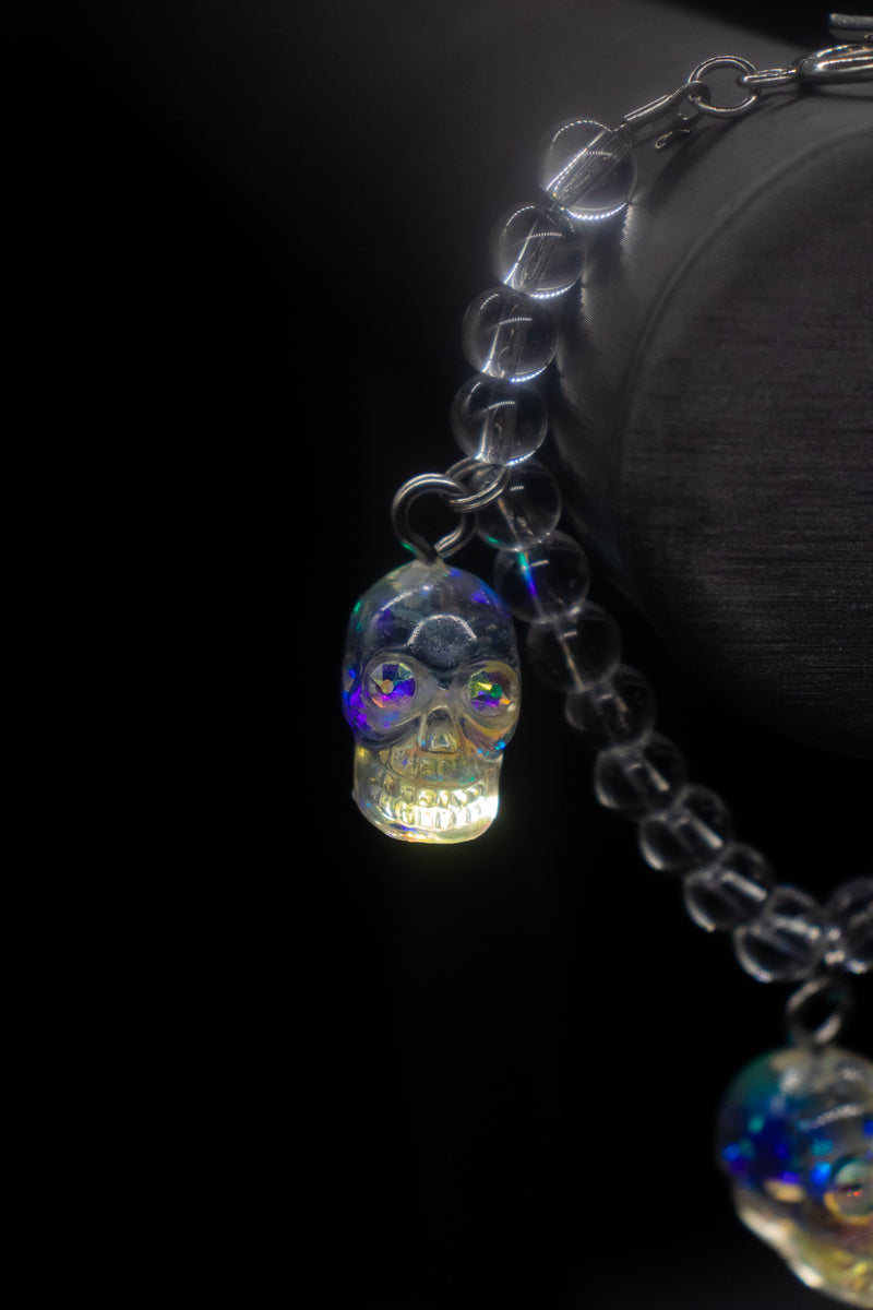 Opalescent Skull Charm Bracelet