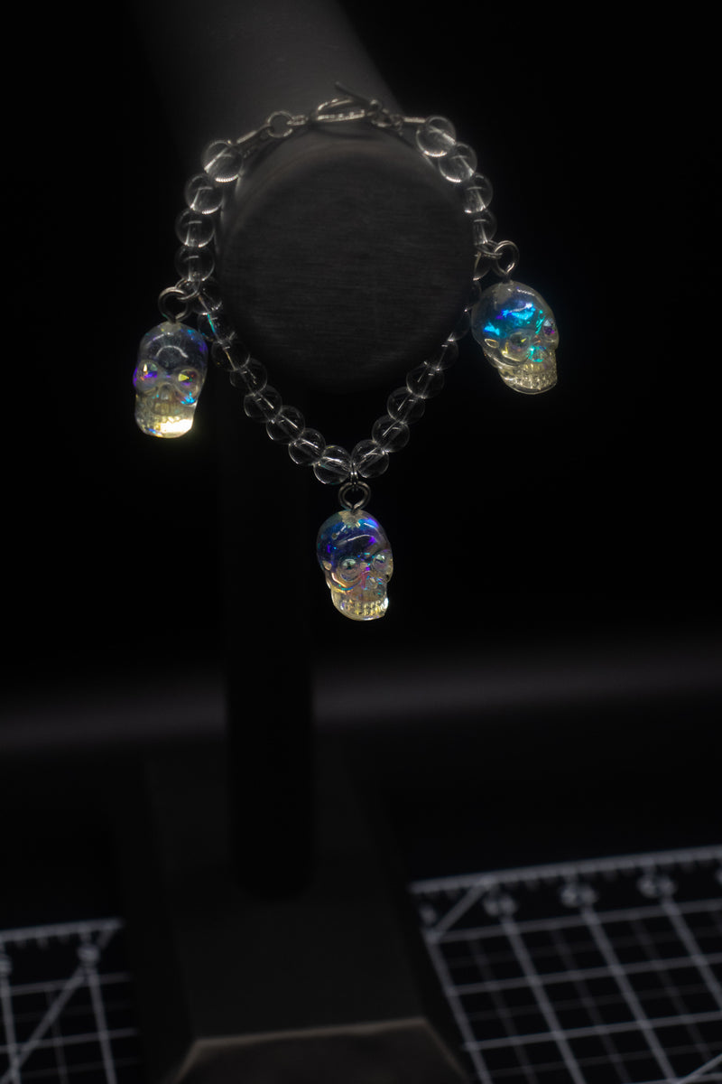 Opalescent Skull Charm Bracelet
