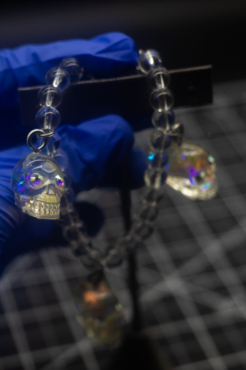 Opalescent Skull Charm Bracelet
