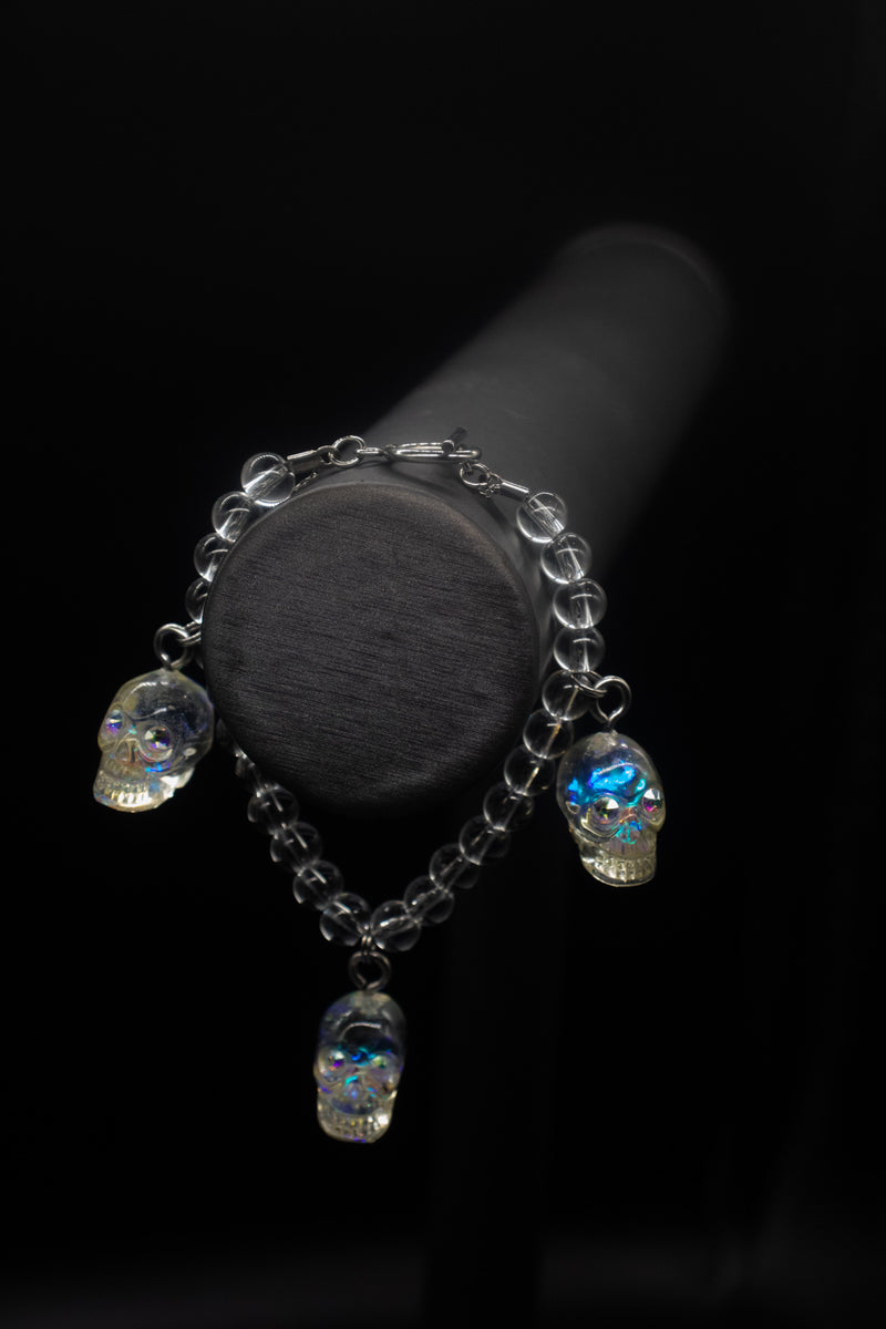 Opalescent Skull Charm Bracelet