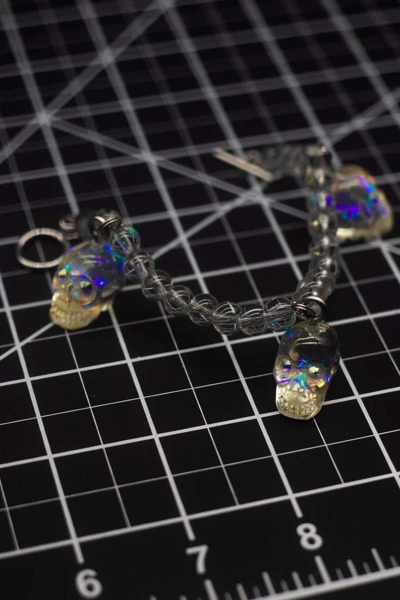 Opalescent Skull Charm Bracelet